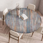 couverture table ronde imprimée bois 100cm 120cm 140cm moderne réutilisable fête maison