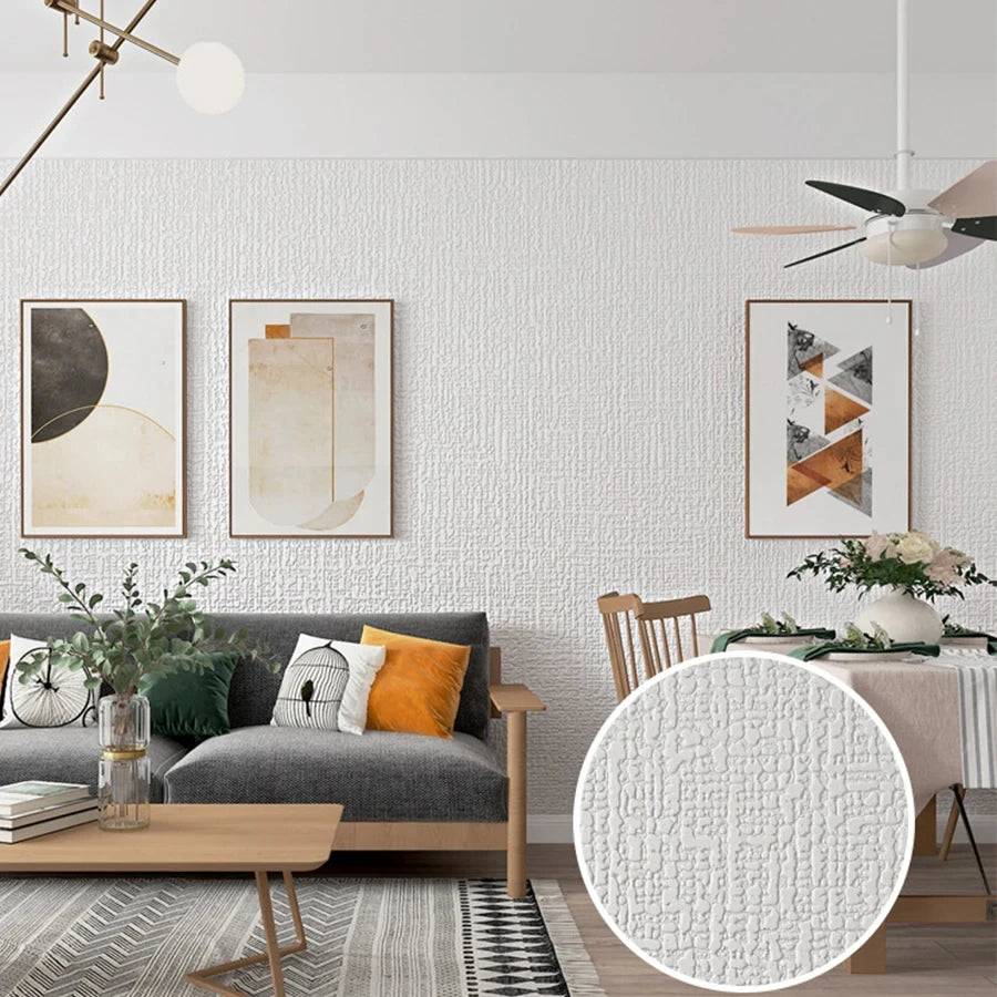 papier peint autocollant vinyle blanc effet lin moderne imperméable décoration murale salon maison