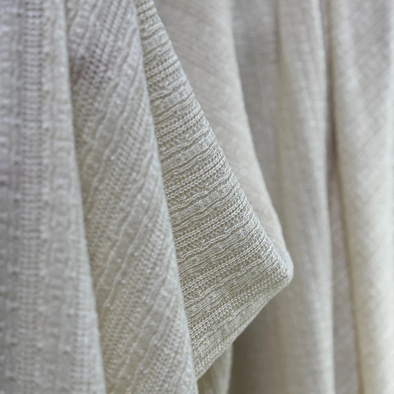 tissu blanc rayures horizontales texture moderne minimaliste 24% coton 53% laine 23% lyocell 150cm