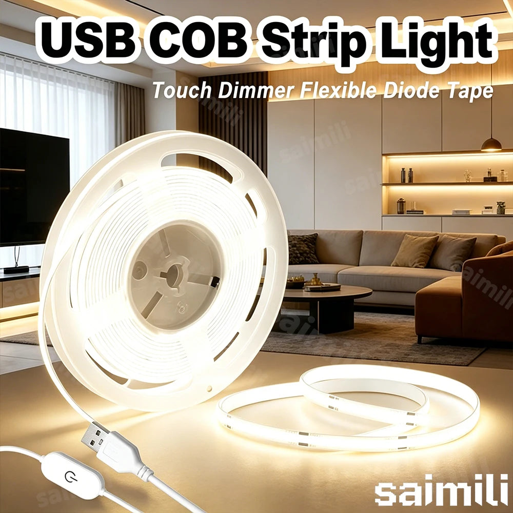 ruban led flexible blanc adhésif lisse moderne interrupteur tactile intensité variable 50000 heures 6000k