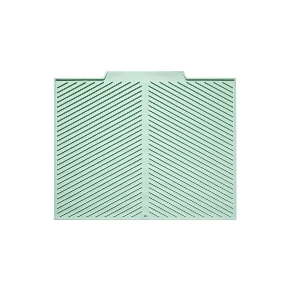 tapis cuisine vert pastel rayures diagonales moderne sans fixation 42.5cm 50.5cm