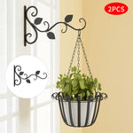 supports muraux plante suspendue noir feuilles stylisées vis piquets artisanal floral