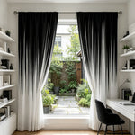 rideau moderne imprimé rayures noir blanc opaques maison