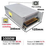 transformateur alimentation électrique ac vers dc bande led intérieur aluminium 12v 24v 48v