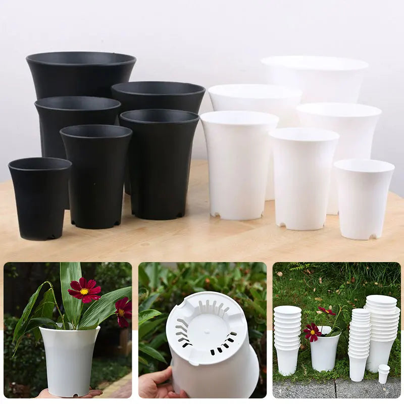 pot fleurs rond moderne fibre végétale blanc noir bac jardin intérieur extérieur décoration maison