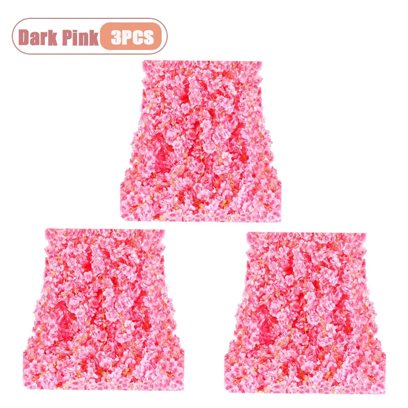 guirlande fleurs artificielles rose clair decoration murale exterieure maison romantique 180cm fête anniversaire