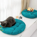 coussin rond velours bleu turquoise anti décubitus polyester doux moderne adultes