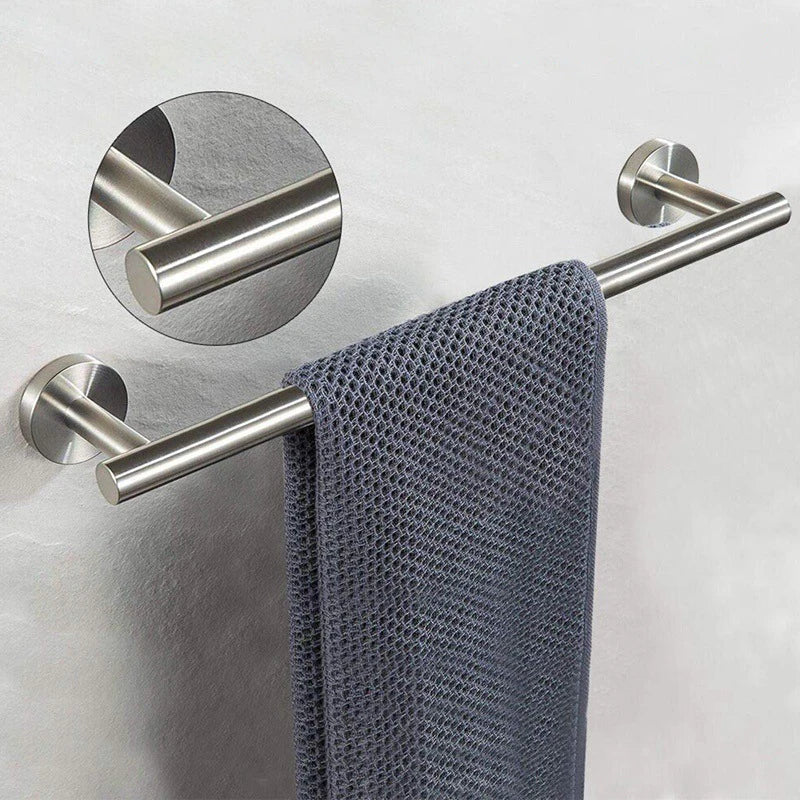 accessoires salle bain noir mat modernes fixés mur barre serviettes anneau papier toilette crochets