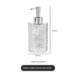 distributeur savon liquide transparent texture ondulée moderne salle bain cuisine rechargeable pump bouchon