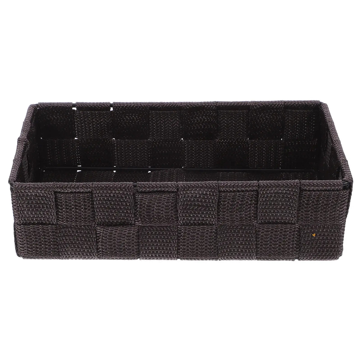 panier tissé noir moderne rangement organisation boîte stockage étagère coiffeuse contemporain robuste pratique