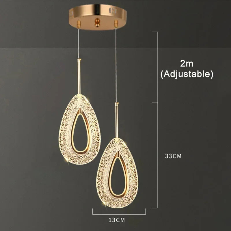 suspension lumineuse or moderne élégante motif géométrique salon chambre d'hôtel led haute qualité
