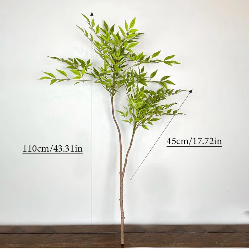 plantes artificielles arbres feuilles vertes branches bambou decoration exterieur tropical minimaliste pot vase