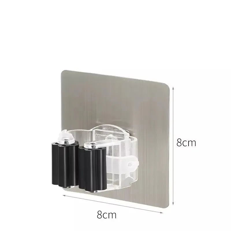 porte balai mural adhésif blanc noir moderne support outils cuisine salle bains