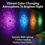 lampe murale mandala multicolore moderne violet bleu orange verte solar jardin