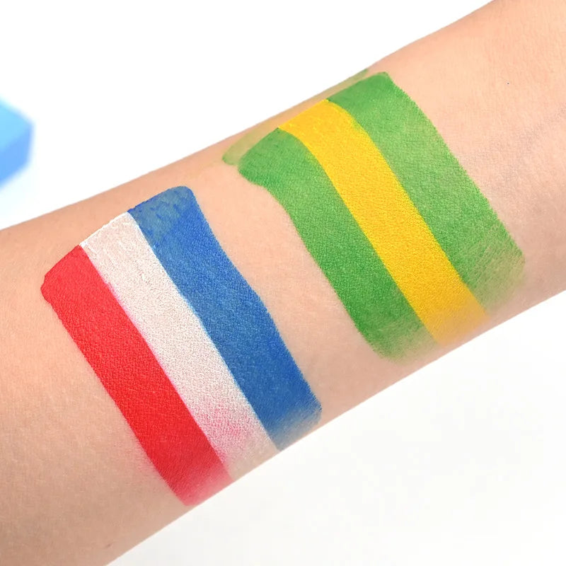 maquillage crayon rayures football rouge blanc bleu pratique facile utiliser capsules couleurs