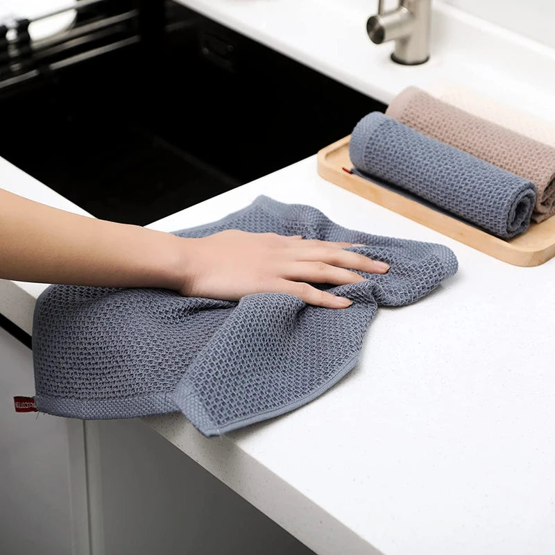 serviettes cuisine ultra douces coton beige gris blanc modernes absorbantes maison cuisine