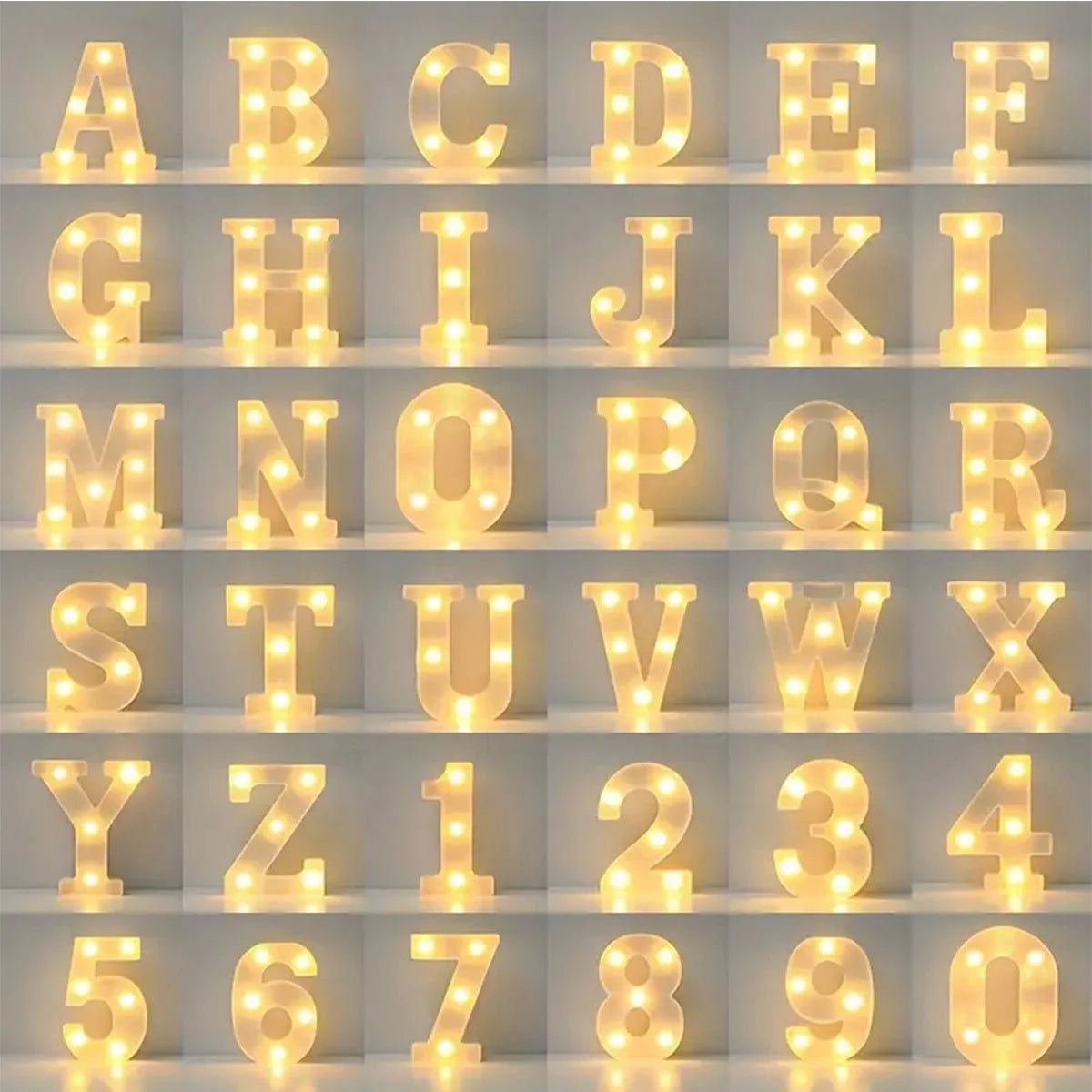 veilleuse lettre lumineuse blanche led décorative vintage fête mariage anniversaire Noël maison