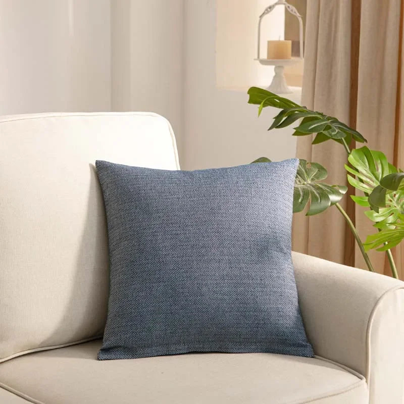 taies d'oreiller coton polyester rayées modernes opaques 45x45cm bleu marine rouge vert olive