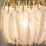 lampe murale moderne plumes blanc doré élégante LED salon chambre minimaliste romantique