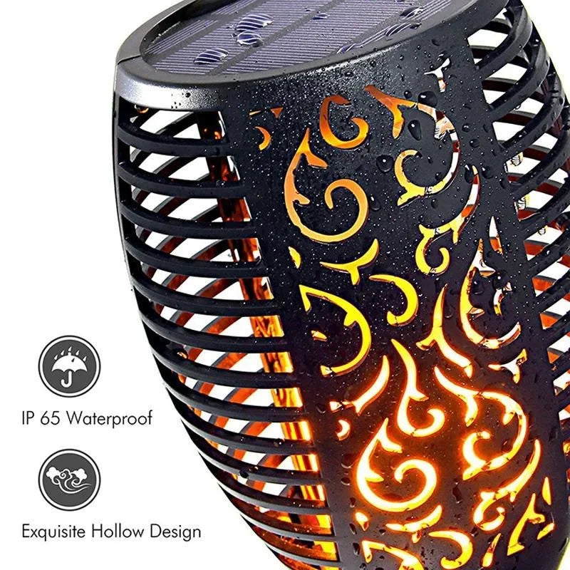 lampe solaire décorative moderne motif floral noir tringle sol ip65 led extérieure halloween jardin