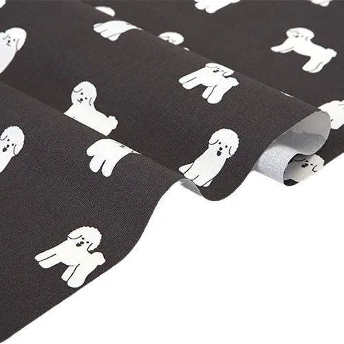 tablier coton imprimé chiens gris blanc moderne minimaliste poche poignées résistant intempéries Jacquard decoration