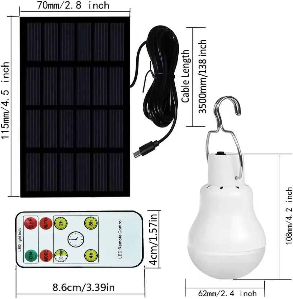 lampe solaire portable panneau solaire rechargeable usb télécommande éclairage camping urgence étanche ip65 abs
