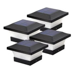 lumière solaire extérieure led noir ip65 étanche art deco moderne jardin clôture pont poteau