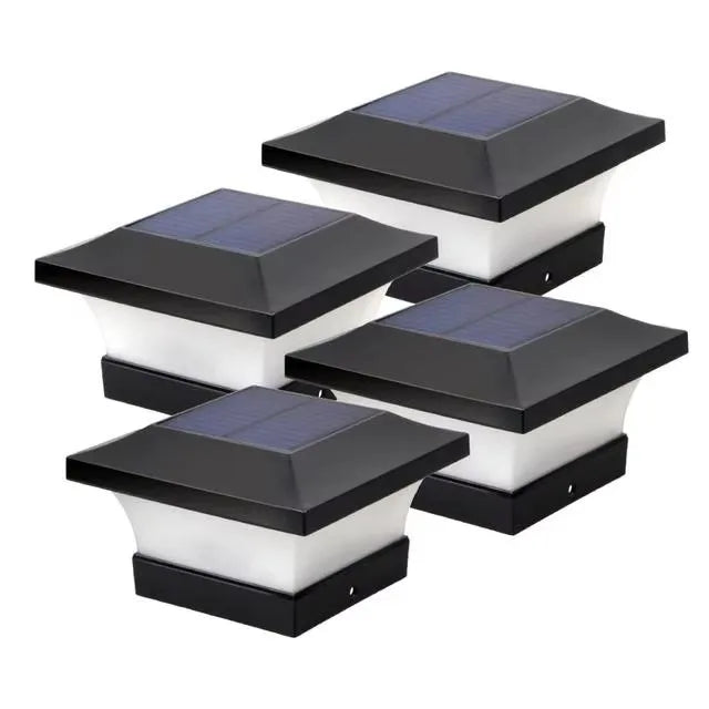 lumière solaire extérieure led noir ip65 étanche art deco moderne jardin clôture pont poteau