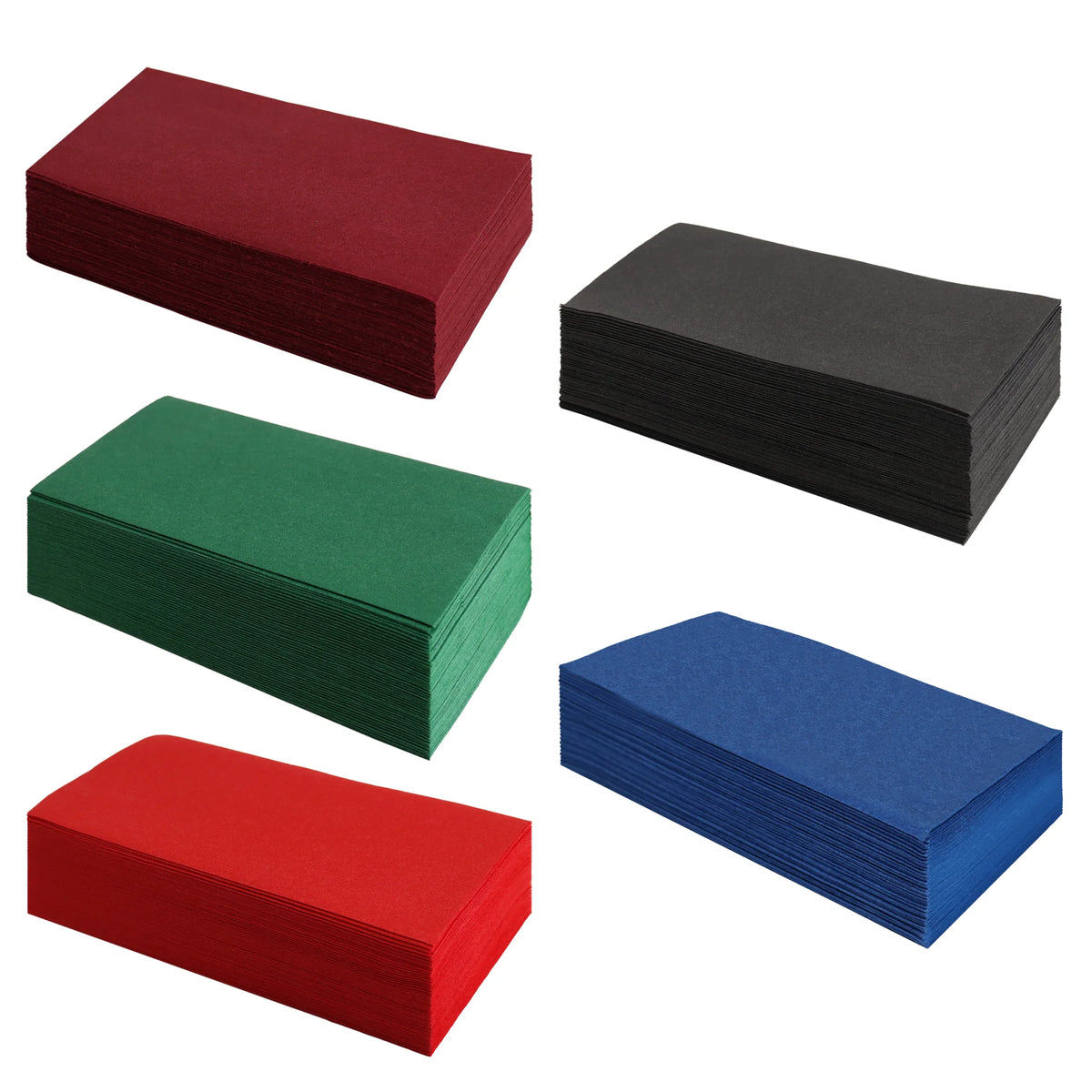 serviettes table papier bois 55g/m² 40cm 20cm rouge noir vert bleu absorbantes modernes jetables