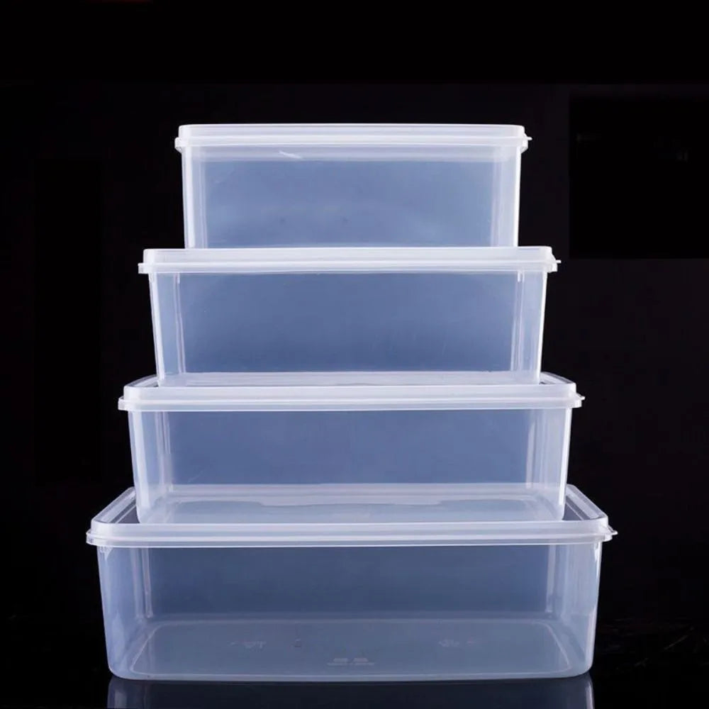 boîtes rangement alimentaires réutilisables transparentes poignées multifonctionnelles plastique lisse modernes kitchen organizers