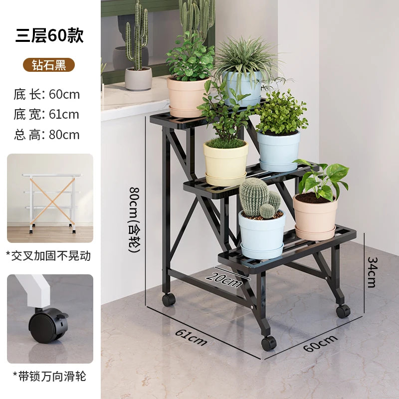 étagère roulettes moderne blanche support plantes pots multifonctionnelle intérieure extérieure 180cm large