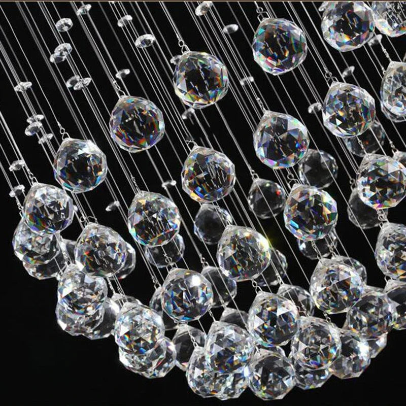suspension lumineuse moderne cristal transparentes acier inoxydable led haute luminosité invisible multifonctionnelle