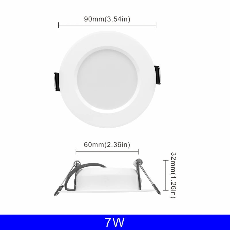 spots led blancs 3w 5w 7w 9w 12w 15w 220v clips aluminium moderne