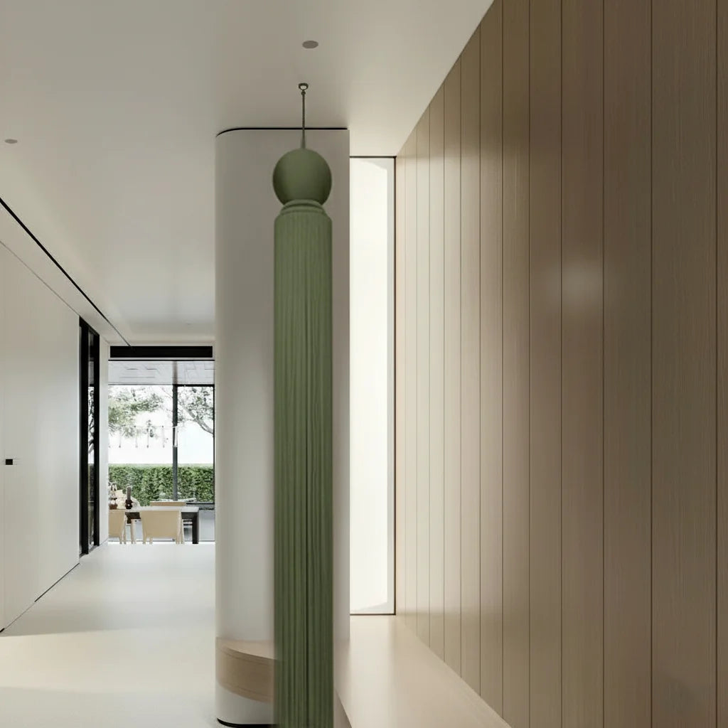 rideau frange rouge vert noir moderne décoration murale écofriendly chambre salonhôtel restaurant bar