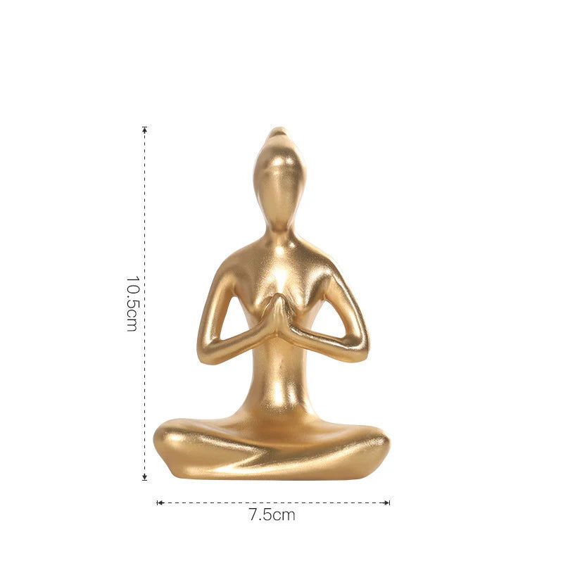 statues yoga pose or moderne minimaliste collection noël décoration intérieure gift brillant