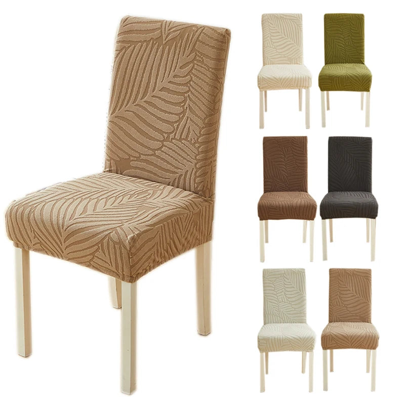 housse chaise extensible motif feuilles moderne fauteuil salon salle manger banquet