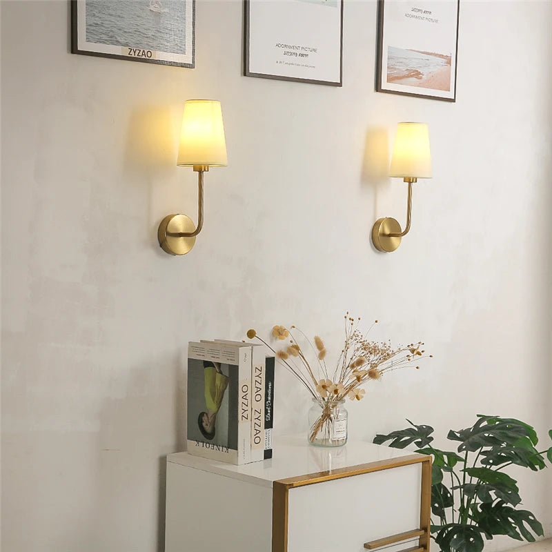 Lampe murale moderne or abat jour conique éclairage quotidien led minimaliste