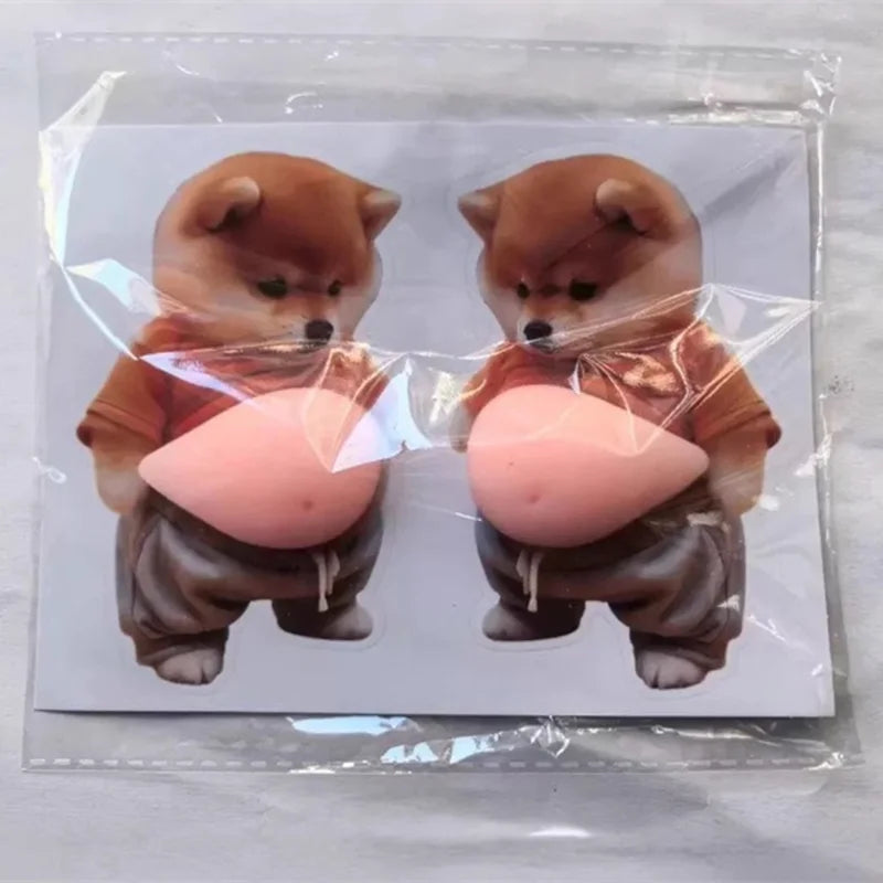 autocollants 3D animaux cartoon orange noir beige gris stickers téléphone réfrigérateur porte
