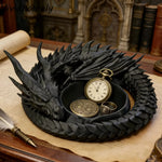 support bijoux dragon noir blanc gris gothique fantaisie porte clés décoration fantastique gothique