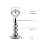lampe led moderne lampes table argentées ampoules transparentes géométrique futuriste