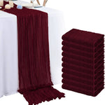 nappes longues décoratives plissées couleurs lilas rose beige semi transparentes romantique table runners