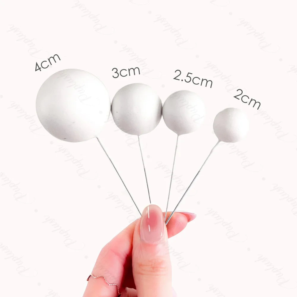 20 boules sucre décoratives brillantes gâteau anniversaire mariage fête piques couleur assortie