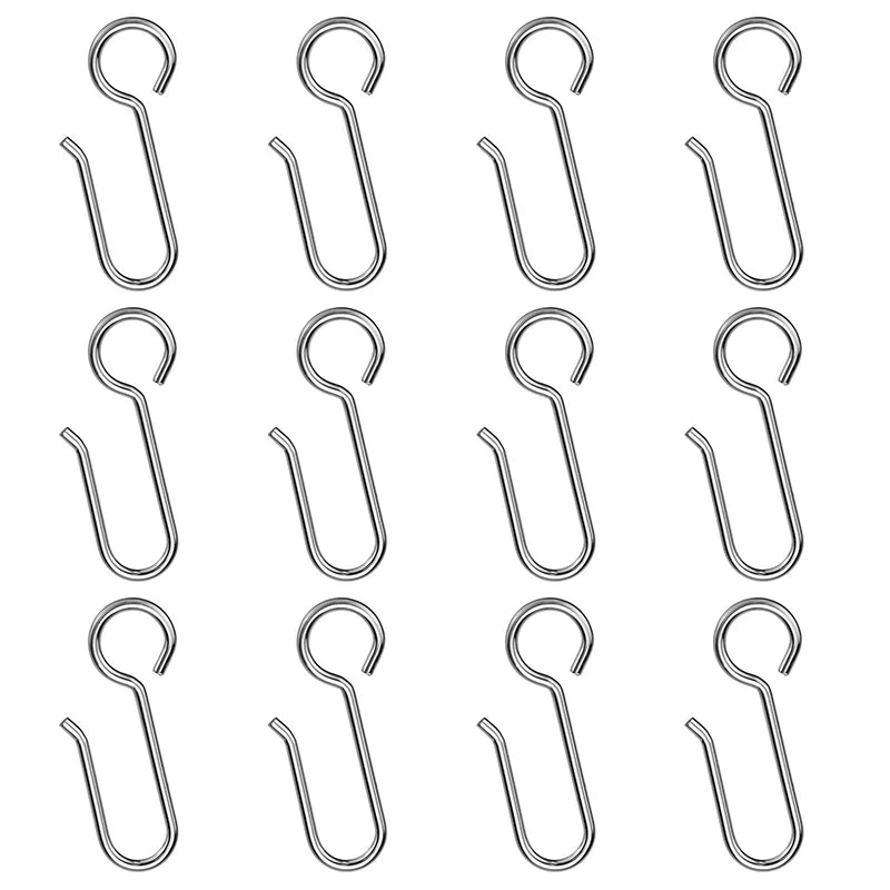 crochets rideau inoxydables forme moderne 50 pièces argentés lisses opaques tringle