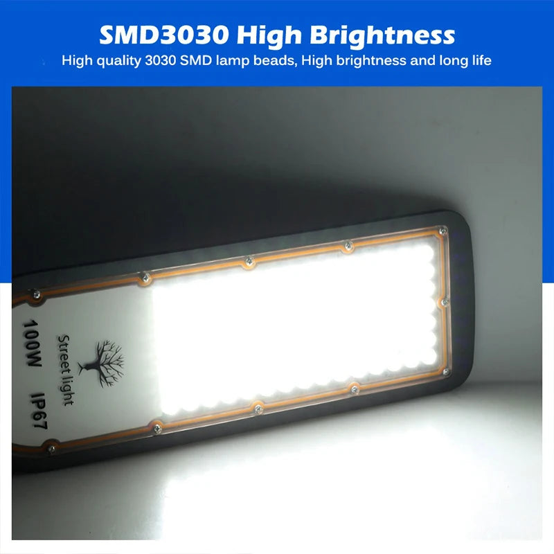 lampe rue led moderne gris métallique ip67 200w 100w 150w 50w
