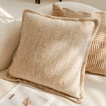 coussins patchwork marron beige motifs géométriques imprimé léopard contemporain polyester coton respectueux environnement non