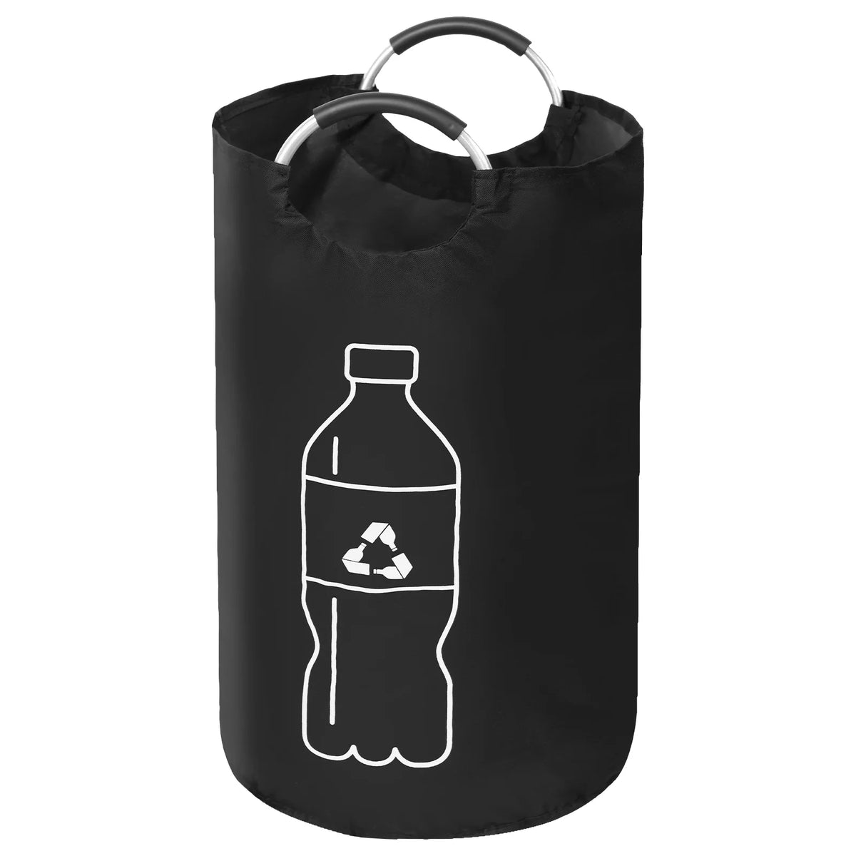 sac recyclage noir pliable oxford cloth 82l 115l multiple utilisation bouteilles plastique symbole recyclage