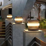 lampe solaire dorée moderne rayures horizontales flux lumineux 249 2000 imperméable base inclusive