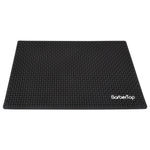 tapis coiffeur antidérapant noir or outils rangement surface texturée professionnel utilitaire