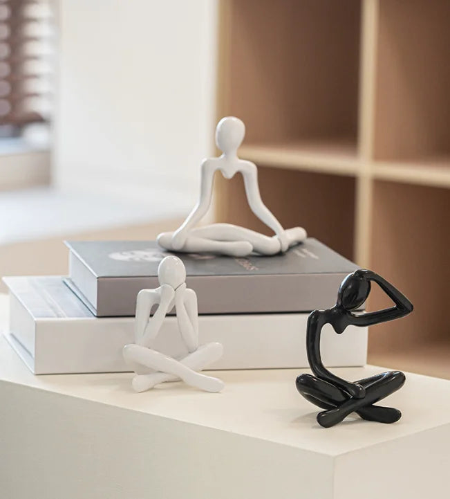 décoration moderne figurines humaines blanc noir stylisées minimaliste abstrait chambre