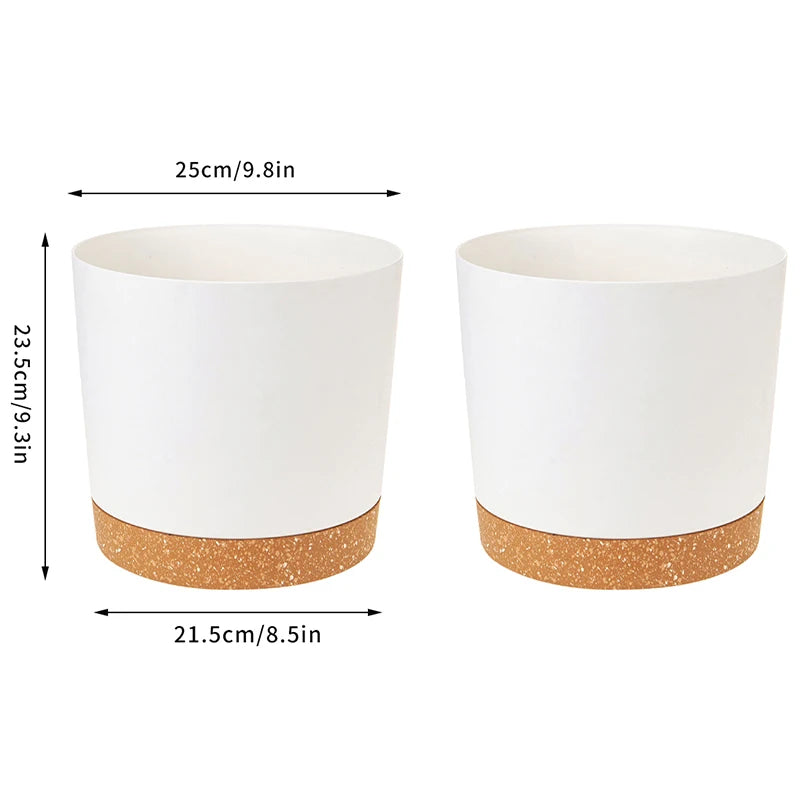 Pots fleurs modernes bacs pépinière bord cuir naturel vert clair blanc gris absorbant minimaliste